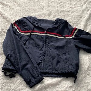 Navy blue cropped windbreaker